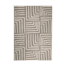 Melrose Eden Patches Grey Stripes Large Indoor Outdoor Area Rug 3mm Pile Height - 160/230Cm - thumbnail 6