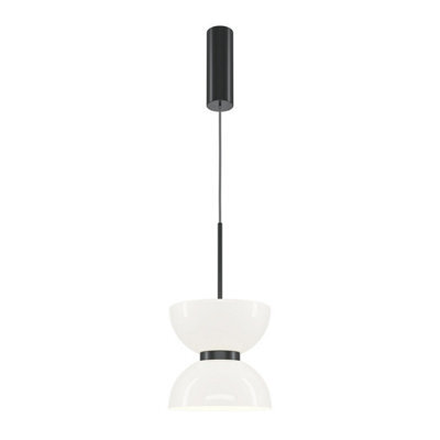 Luminosa Lighting Luminosa Kyoto Modern Slim Pendant Ceiling Light Black 3000K 1300Lm White Shade - image 1