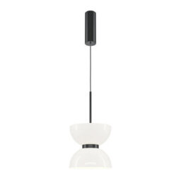 Luminosa Lighting Luminosa Kyoto Modern Slim Pendant Ceiling Light Black 3000K 1300Lm White Shade - thumbnail 1