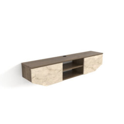Decorotika Hera Floating Tv Unit For Tvs Up To 55 Inches Walnut Travertine - thumbnail 5
