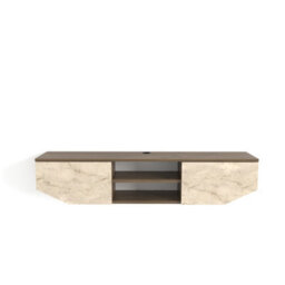 Decorotika Hera Floating Tv Unit For Tvs Up To 55 Inches Walnut Travertine - thumbnail 6