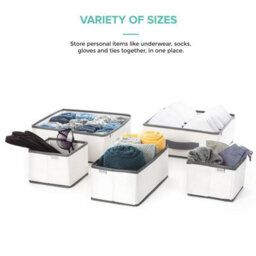 Livivo Wardrobe Fabric Boxes Set Of 5 - thumbnail 5
