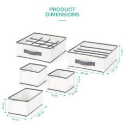 Livivo Wardrobe Fabric Boxes Set Of 5 - thumbnail 4