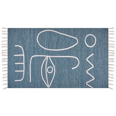 Beliani Outdoor Rug Yavu Blue 80 X 150 Cm - image 1
