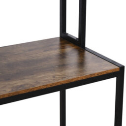 Homcom Industrial L-Shaped Work Desk & Storage Shelf Steel Frame Adjustable Feet - thumbnail 9