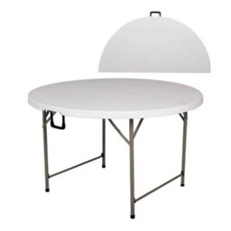 4Ft 1.2M Round Folding Heavy Duty Outdoor Trestle Party Garden Table Ukes - thumbnail 4
