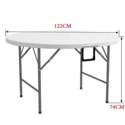 4Ft 1.2M Round Folding Heavy Duty Outdoor Trestle Party Garden Table Ukes - thumbnail 3
