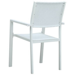 Berkfield Garden Chairs 4 Pcs White Plastic Rattan Look - thumbnail 5