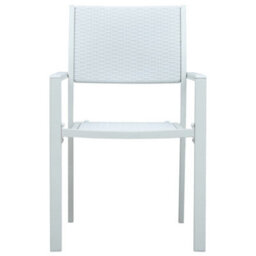 Berkfield Garden Chairs 4 Pcs White Plastic Rattan Look - thumbnail 3