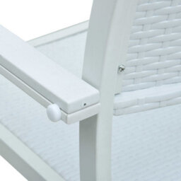 Berkfield Garden Chairs 4 Pcs White Plastic Rattan Look - thumbnail 8
