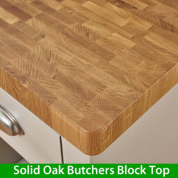 The Furniture Market Cotswold Grey Painted Kitchen Island With Solid Oak Top - thumbnail 4