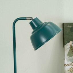 Valuelights Morris Teal Metal Stem Table Lamp With Angled Dome Shade For Living Room Bedroom Office - Led Bulb Included - thumbnail 3