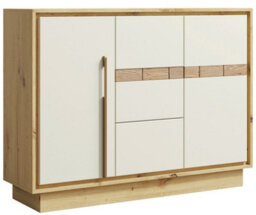 Arte Keks 12 Sideboard 130 Cm In Cashmere & Oak Artisan - Elegant Storage With Drawers And Doors - thumbnail 1