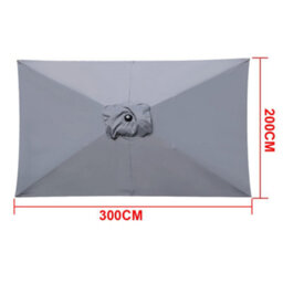 Rinse Bathrooms Grey Replacement Parasol Canopy Replacement Parasol Cover Fabric For Garden Umbrella 2X3M 6 Arm - thumbnail 3