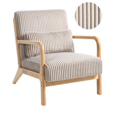 Beliani Armchair Sorsele Corduroy Beige - image 1