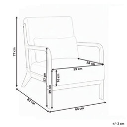 Beliani Armchair Sorsele Corduroy Beige - thumbnail 3