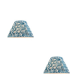 Loops Set Of 2 Elegant Handcrafted 30Cm Marlin Blue Tapered Lamp Shades With Pleated Design - thumbnail 1
