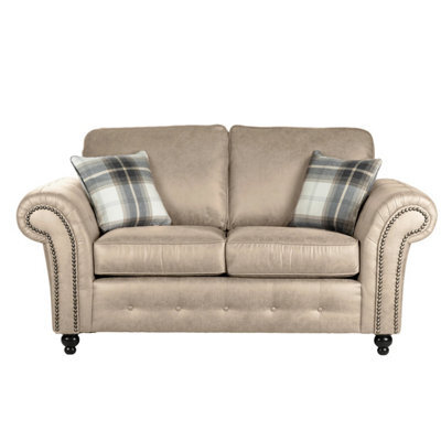 Oakland Suede Leather 2 Seater Sofa Marble - image 1
