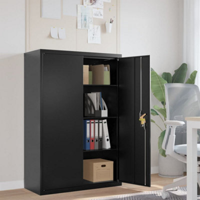 Berkfield File Cabinet Black 90X40X140 Cm Steel - image 1