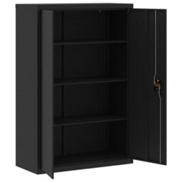Berkfield File Cabinet Black 90X40X140 Cm Steel - thumbnail 4
