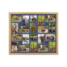 AK Frames 80X70Cm Country Pine Classic Multi Photo Frame With Blue Mount - Holds 20 Apertures (18X) 6X4, (2X) 4X4 Photos