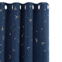 Deconovo Blackout Eyelet Curtains, Gold Printed Constellation Curtains For Living Room, 46 X 90 Inch (W X L), Navy Blue, 2 Panels - thumbnail 1