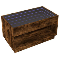 Berkfield Coffee Table With Infinity Led Smoked Oak 90X50X50 Cm - thumbnail 5