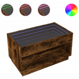 Berkfield Coffee Table With Infinity Led Smoked Oak 90X50X50 Cm - thumbnail 2