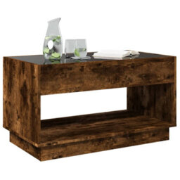 Berkfield Coffee Table With Infinity Led Smoked Oak 90X50X50 Cm - thumbnail 4