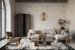 Mayfair Living Room Area Rug Metallic Sheen Contemporary Modern Frame Design - Black 200Cm X 290Cm - thumbnail 3