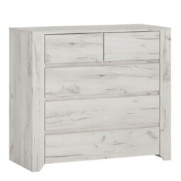 Furniture To Go Angel 2+3 Chest Of Drawers In White Craft Oak - thumbnail 1