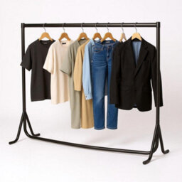 Heavy Duty Black Clothes Rails / Garment Fishtale Hanging Racks - 4Ft - thumbnail 3