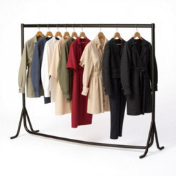 Heavy Duty Black Clothes Rails / Garment Fishtale Hanging Racks - 4Ft - thumbnail 1