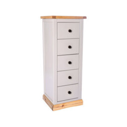 Cabinet Bits Bomporto 5 Drawer Narrow Chest Of Drawers Brass Knob - thumbnail 2