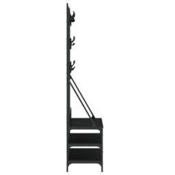 Vidaxl Clothes Rack With Shoe Storage Black 100X40X184 Cm - thumbnail 5