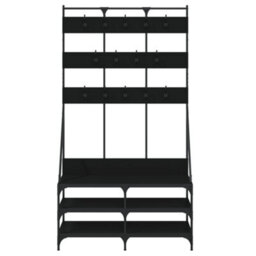 Vidaxl Clothes Rack With Shoe Storage Black 100X40X184 Cm - thumbnail 4