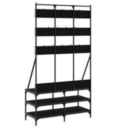 Vidaxl Clothes Rack With Shoe Storage Black 100X40X184 Cm - thumbnail 6