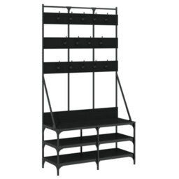 Vidaxl Clothes Rack With Shoe Storage Black 100X40X184 Cm - thumbnail 2