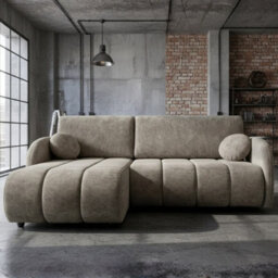 Zara L 2R+Lc Universal Corner Sofa Bed With Storage Beige - thumbnail 1