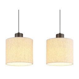 Luminosa Lighting Luminosa Thea Bar Pendant Ceiling Light Matt Gunmetal, Linen Cream Shade, Led 3000K - thumbnail 5