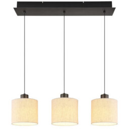 Luminosa Lighting Luminosa Thea Bar Pendant Ceiling Light Matt Gunmetal, Linen Cream Shade, Led 3000K - thumbnail 4