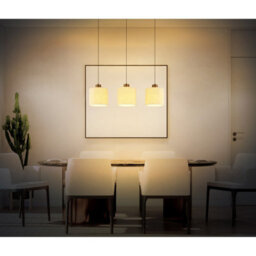 Luminosa Lighting Luminosa Thea Bar Pendant Ceiling Light Matt Gunmetal, Linen Cream Shade, Led 3000K - thumbnail 7