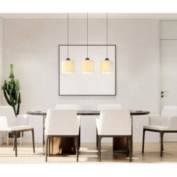 Luminosa Lighting Luminosa Thea Bar Pendant Ceiling Light Matt Gunmetal, Linen Cream Shade, Led 3000K - thumbnail 6