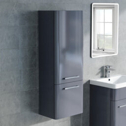 Nes Home 350mm Grey Wall Hung Tall Storage Cabinet With Adjustable Shelves - thumbnail 1