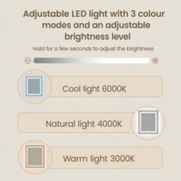 Ledrem Vanity Desk With Lighted Mirror, Dressing Table With Adjustable Shelves, Modern, White - thumbnail 8
