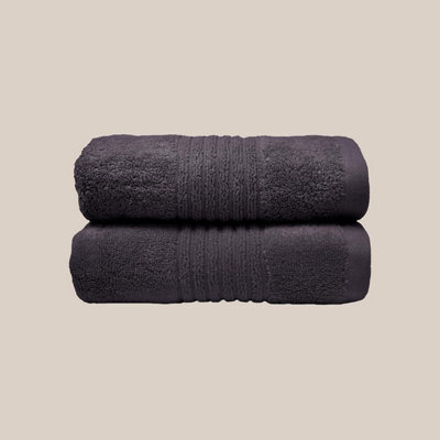 Misona Ultra Soft Bamboo Pair Of Hand Towels - Dark Steel - image 1