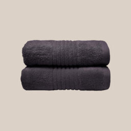 Misona Ultra Soft Bamboo Pair Of Hand Towels - Dark Steel