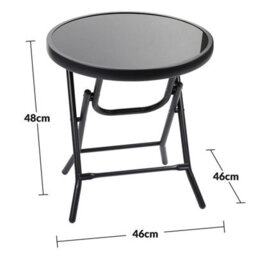 Taylor & Brown 48Cm Folding Drinks Side Table, Foldable Coffee Table, Outdoor Garden Table, Small Patio Table (Plain - Round) - thumbnail 9