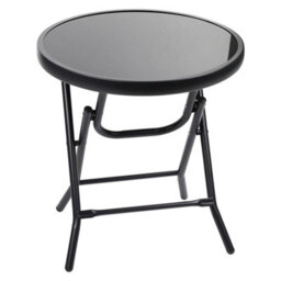 Taylor & Brown 48Cm Folding Drinks Side Table, Foldable Coffee Table, Outdoor Garden Table, Small Patio Table (Plain - Round) - thumbnail 1
