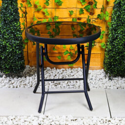 Taylor & Brown 48Cm Folding Drinks Side Table, Foldable Coffee Table, Outdoor Garden Table, Small Patio Table (Plain - Round) - thumbnail 3